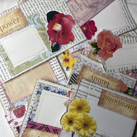 Note Card Junk Journal Ephemra Handmade Arts Crafts Scrapbooking 28 Pieces mq - Picture 7 of 13